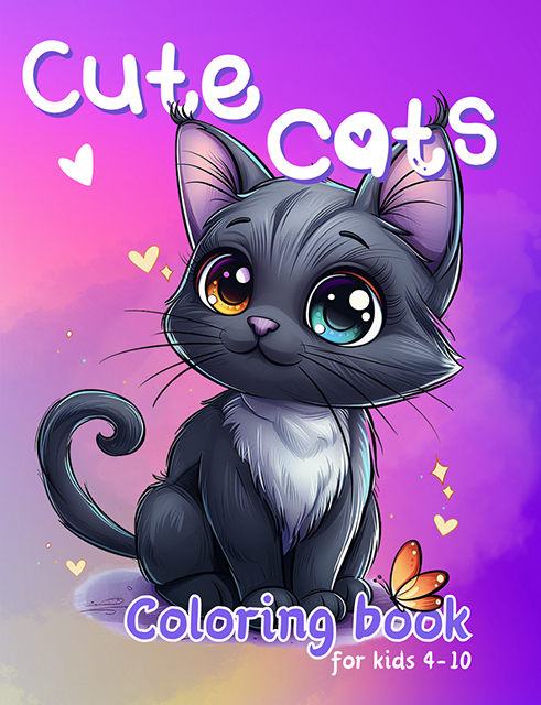 Cute Cats Coloring Book : 50 Kawaii Kittens 