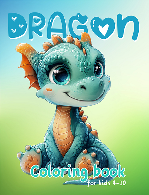 Cute Kawaii Dragon Coloring Books for Kids