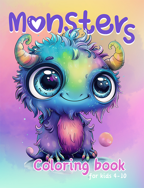 Cute Cartoon Kawaii Monsters Coloring Books 