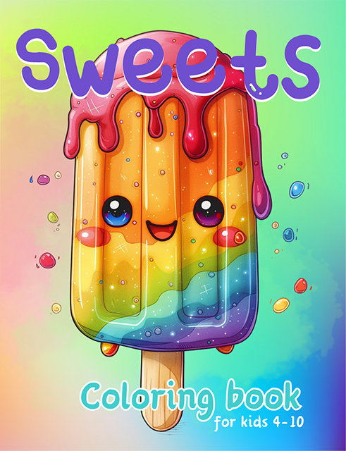 Cute Kawaii Sweets Coloring Books for Children