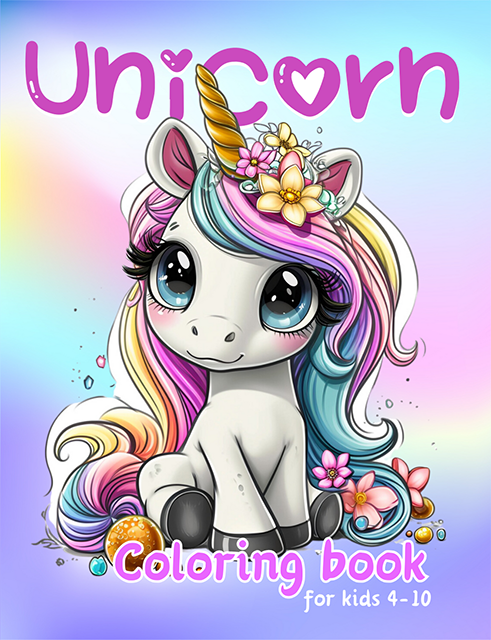 Cute Kawaii Unicorn Coloring Books for Kids